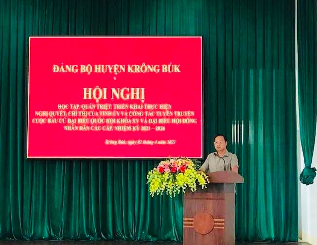 Hội nghị cán bộ chủ chốt học tập, quán triệt triển khai thực hiện Nghị quyết, chỉ thị của Tỉnh ủy và công tác tuyên truyền cuộc Bầu cử Quốc hội và Đại biểu HĐND các cấp nhiệm kỳ 2021-2026
